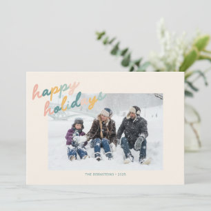 Cartes Pour Fêtes Annuelles Typographie de script vintage Pastel Photo Joyeux
