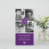 Cartes Pour Fêtes Annuelles Typographie décorative Purple Star Hanoukka (Debout devant)