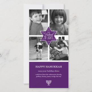 Cartes Pour Fêtes Annuelles Typographie décorative Purple Star Hanoukka