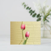 Cartes Pour Fêtes Annuelles Typographie d'or des Tulipes de Pâques (Debout devant)
