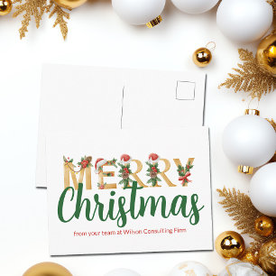 Cartes Pour Fêtes Annuelles Typographie élégante de Joyeux Noël Entreprise per