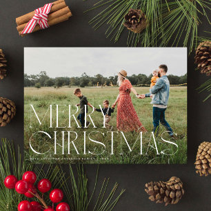 Cartes Pour Fêtes Annuelles Typographie élégante Joyeux Noël Une photo