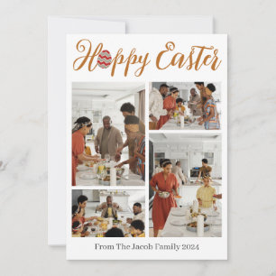 Cartes Pour Fêtes Annuelles Typographie élégante Pâques Famille photo collage