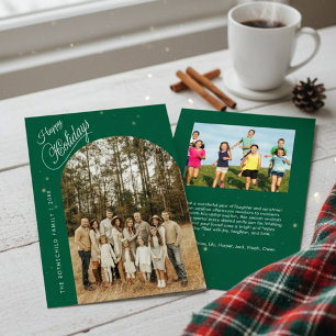 Cartes Pour Fêtes Annuelles Typographie élégante Photo de famille moderne dans