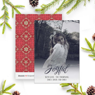 Cartes Pour Fêtes Annuelles Typographie Élégante Simple Joyeuse Photo Overlay