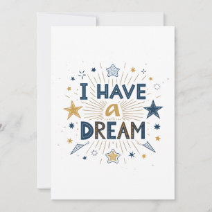 Cartes Pour Fêtes Annuelles Typographie en forme d'étoile « J'ai un rêve »