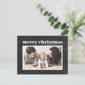 Cartes Pour Fêtes Annuelles Typographie gras Tableau noir Joyeux Noël Photo (Debout devant)