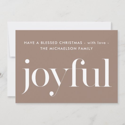 Cartes Pour Fêtes Annuelles Typographie joyeuse Bénédiction Noël (Devant)