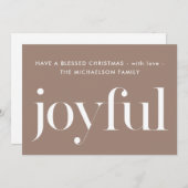 Cartes Pour Fêtes Annuelles Typographie joyeuse Bénédiction Noël (Devant / Derrière)