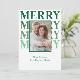 Cartes Pour Fêtes Annuelles Typographie joyeuse en ombre émeraude verte Photo