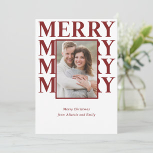 Cartes Pour Fêtes Annuelles Typographie joyeuse en rouge rubis sur photo