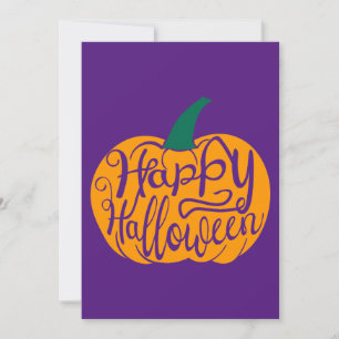Cartes Pour Fêtes Annuelles Typographie Joyeux Halloween sur citrouille sculpt