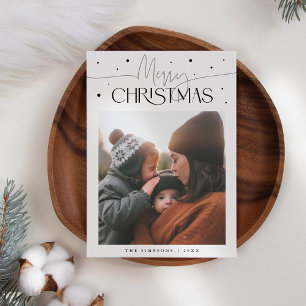 Cartes Pour Fêtes Annuelles Typographie Joyeux Noël Photo Blanche