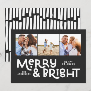 Cartes Pour Fêtes Annuelles Typographie minimale moderne 3 photo Noël fun