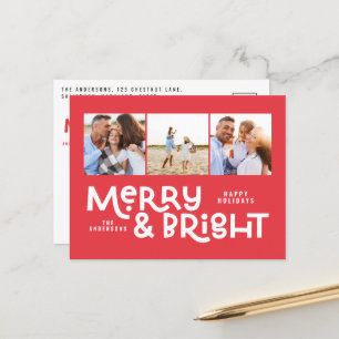 Cartes Pour Fêtes Annuelles Typographie minimale moderne 3 photo Noël fun