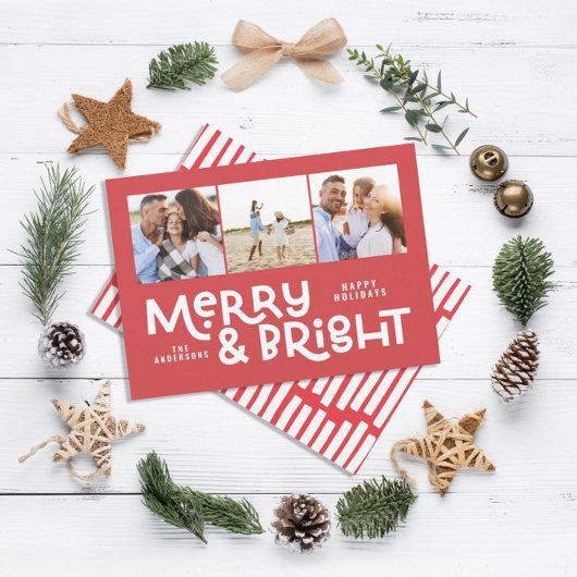 Cartes Pour Fêtes Annuelles Typographie minimale moderne 3 photo Noël fun