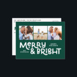 Cartes Pour Fêtes Annuelles Typographie minimale moderne 3 photo Noël fun H<br><div class="desc">Tout n'est peut-être pas calme mais tout peut encore être lumineux avec cette carte de Noël moderne et colorée amusante. Avec espace pour 3 photos carrés,  disponibles dans une sélection de couleurs.</div>
