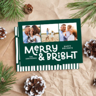 Cartes Pour Fêtes Annuelles Typographie minimale moderne 3 photo Noël fun Ho