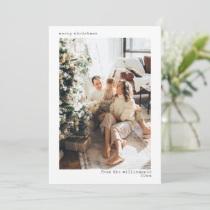 Cartes Pour Fêtes Annuelles Typographie minimaliste de Noël Deux 2 Lettre Phot