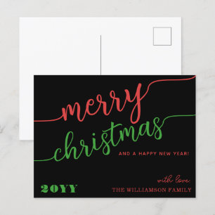 Cartes Pour Fêtes Annuelles Typographie minimaliste Joyeux Noël chic