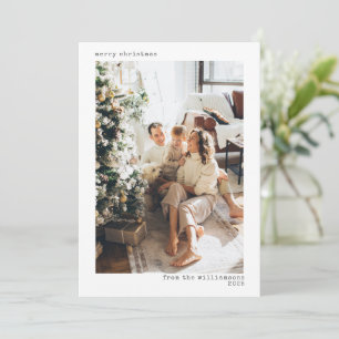 Cartes Pour Fêtes Annuelles Typographie minimaliste Noël Deux 2 Photo Lettre