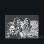 Cartes Pour Fêtes Annuelles Typographie minimaliste superposée à la photo de H<br><div class="desc">Carte de vœux de Hanukkah avec typographie de script blanc minimaliste superposée à la photo</div>