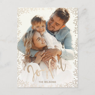 Cartes Pour Fêtes Annuelles Typographie Mod Simple Joyeux Rose Gold