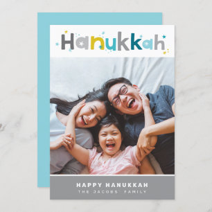 Cartes Pour Fêtes Annuelles TYPOGRAPHIE MODERNE amusant portrait photo coloré