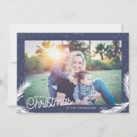 Typographie moderne Blue Snowy Pine Aigle Photo