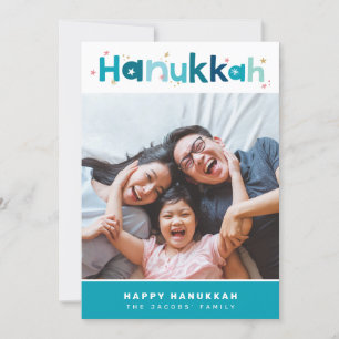 Cartes Pour Fêtes Annuelles TYPOGRAPHIE MODERNE fun coloré photo portrait or