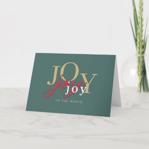 Cartes Pour Fêtes Annuelles Typographie moderne Joie au monde de Noël