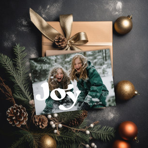 Cartes Pour Fêtes Annuelles Typographie moderne Joyeuse Rétro 1 Photo Minimale