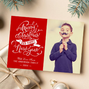 Cartes Pour Fêtes Annuelles Typographie moderne Joyeux Noël Grey Photo