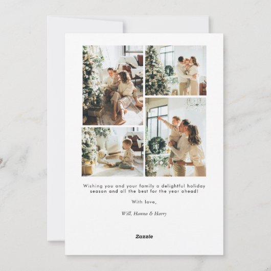 Cartes Pour Fêtes Annuelles Typographie moderne Joyeux Vacances Une photo (Dos)