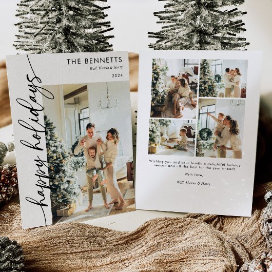 Cartes Pour Fêtes Annuelles Typographie moderne Joyeux Vacances Une photo