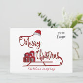 Cartes Pour Fêtes Annuelles Typographie moderne logo Sledge Noël (Debout devant)