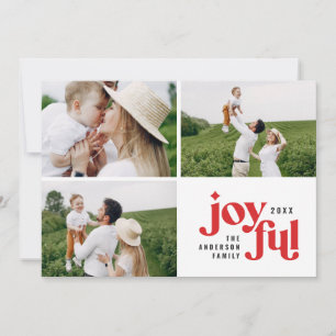 Cartes Pour Fêtes Annuelles Typographie moderne multi photo de Noël