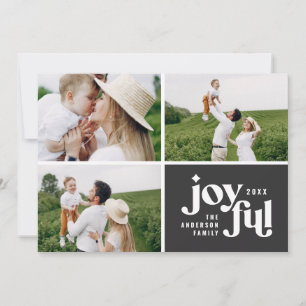 Cartes Pour Fêtes Annuelles Typographie moderne multi photo de Noël