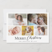 Cartes Pour Fêtes Annuelles Typographie moderne Multi photo Joyeux Noël (Devant)