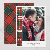 Cartes Pour Fêtes Annuelles Typographie moderne Noël rouge et vert (Devant / Derrière)