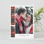 Cartes Pour Fêtes Annuelles Typographie moderne Noël rouge et vert (Debout devant)