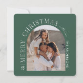 Cartes Pour Fêtes Annuelles Typographie moderne photo collage vert Noël (Devant)