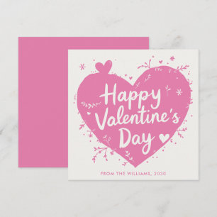Cartes Pour Fêtes Annuelles Typographie Moderne Rose Cœur Bonne Saint-Valentin