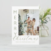 Cartes Pour Fêtes Annuelles Typographie moderne Script Joyeux Noël Photo (Debout devant)