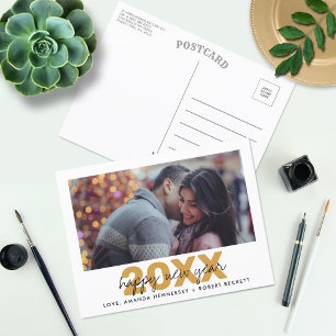 Cartes Pour Fêtes Annuelles Typographie moderne Script photo du Nouvel An