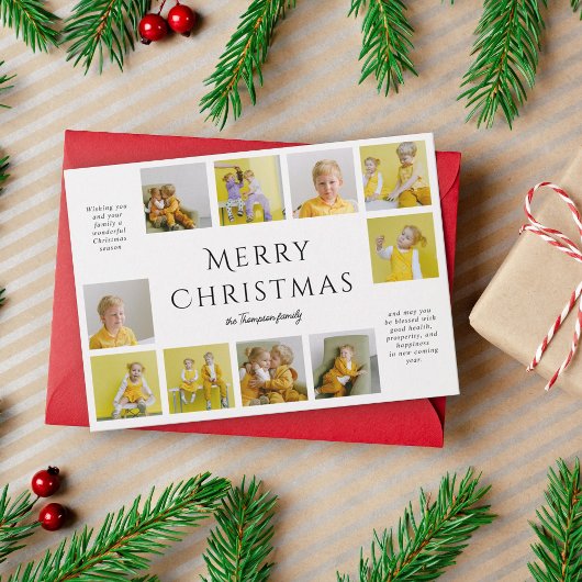 Cartes Pour Fêtes Annuelles Typographie moderne simple Collage photo Noël