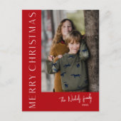 Cartes Pour Fêtes Annuelles Typographie moderne Simple Joyeux Noël Photo (Devant)