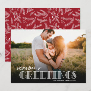 Cartes Pour Fêtes Annuelles Typographie moderne simple White Gremages Photo