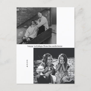 Cartes Pour Fêtes Annuelles Typographie noir blanc minimaliste Noël