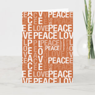 Cartes Pour Fêtes Annuelles Typographie Orange Paix Amour